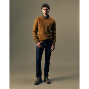 Lee Gold Regular Boiled Wool Sweater Golden Tobacco