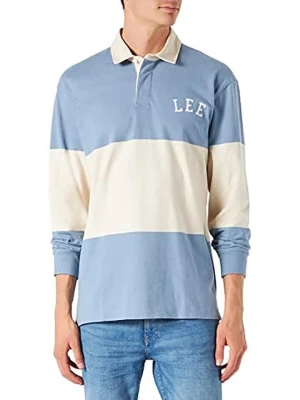 Lee Koszulka polo w kolorze błękitno-białym rozmiar: L
