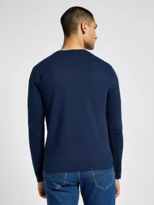 Lee Long Sleeve Henley Inky Blue Size