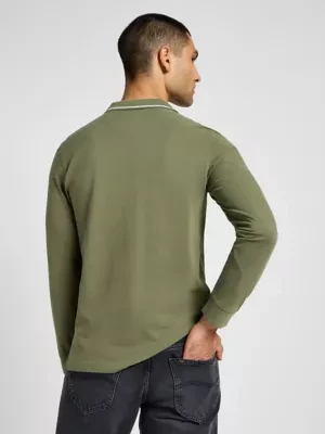 Lee Long Sleeve Pique Polo Mercantile Green Size