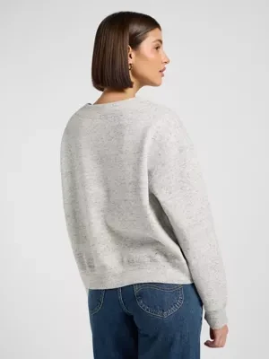 Lee Loose Cardigan Sweater Grey Space Dye Size