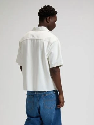 Lee Loose Zip Denim Shirt White Size