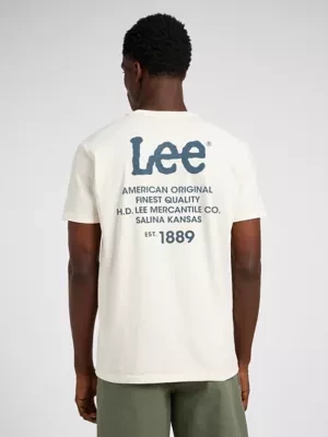 Lee Loose Logo Tee Ecru Size