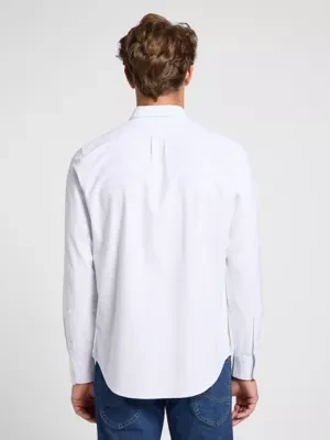 Lee Patch Shirt Shy Blue Bright White Size