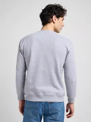 Lee Plain Crew Sweatshirt Grey Mele Size