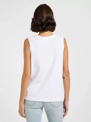 Lee Plain Muscle Tank Bright White Size
