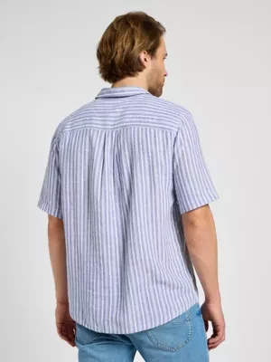 Lee Popover Shirt Short Sleeve Surf Blue Size