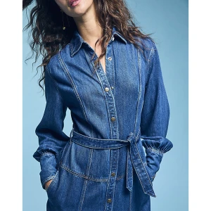 Lee Regular Belted Long Dress Frosted Over