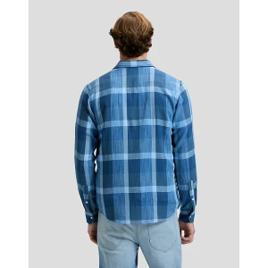 Lee Regular Clean Western Shirt Indigo Plaid Size