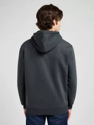 Lee Regular Elevated Essential Zip Hoodie Washed Black Size