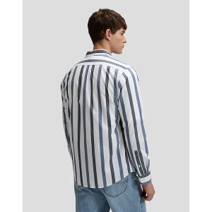 Lee Regular Lightweight Button Down Shirt Tonal Rivet Navy Stripe Size