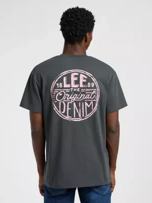 Lee Regular Logo Tee Washed Black Size