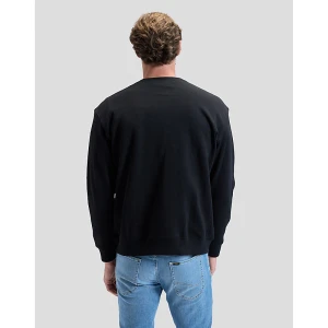 Lee Regular Patch Crew Sweatshirt Black Size
