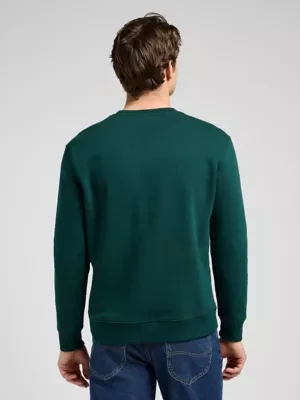 Lee Regular Patch Crew Sweatshirt Jade Forest Size
