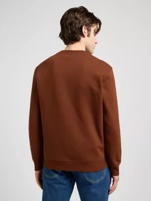 Lee Regular Patch Crew Sweatshirt Luxe Brown Size