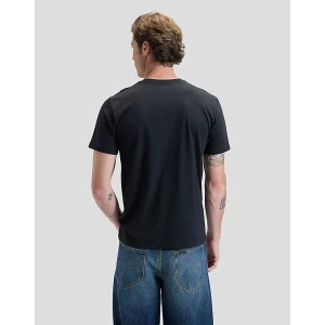 Lee Regular Patch Logo Short Sleeve Tee Washed Black Size