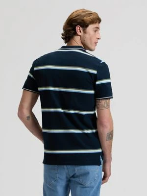 Lee Regular Pique Polo Lime Ice Navy Stripe Size