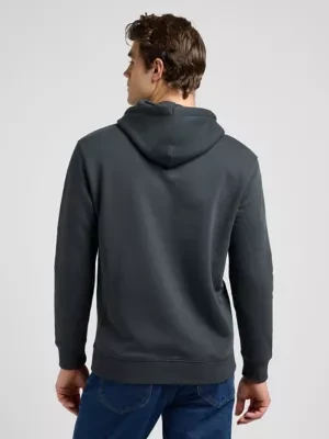 Lee Regular Plain Hoodie Washed Black Size