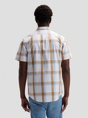 Lee Regular Short Sleeve Button Down Shirt Safari Halogen Plaid Size