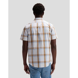 Lee Regular Short Sleeve Button Down Shirt Safari Halogen Plaid Size