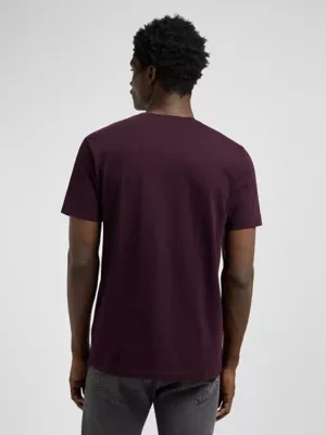 Lee Regular Short Sleeve Patch Logo Tee Deep Wine Size
