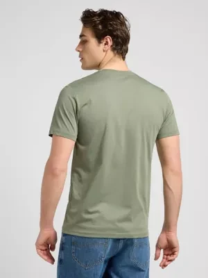 Lee Regular Short Sleeve Patch Logo Tee Olive Stone Size
