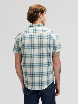 Lee Regular Short Sleeve Western Shirt Desert Sage Plaid Size