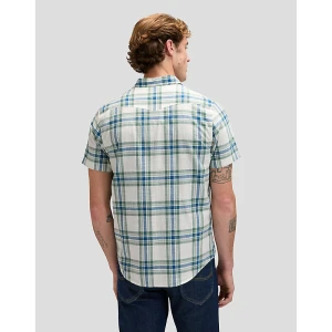 Lee Regular Short Sleeve Western Shirt Desert Sage Plaid Size