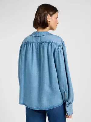 Lee Regular Statement Collar Shirt Indigo Rum Size