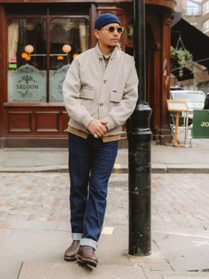 Zdjęcie produktu Lee Regular Wool Bomber Jacket Warm Gray Heather Size