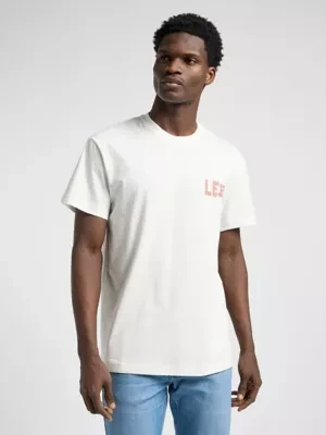 Lee Relaxed Graphic Tee Ecru Size