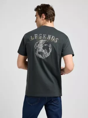 Lee Relaxed Graphic Tee Washed Black Size