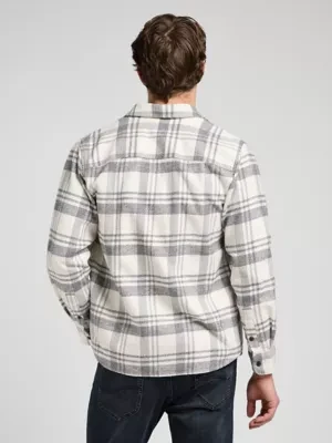 Lee Relaxed Mercantile Shirt Painter Gray Jaspe Plaid Size