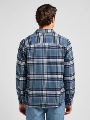 Lee Relaxed Mercantile Shirt Vintage Blue Plaid Size