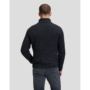 Lee Relaxed Mock Neck Zip Sweatshirt Black Grey Heather