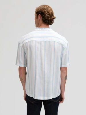 Lee Relaxed Lightweight Resort Shirt Beau Blue Stripe Size