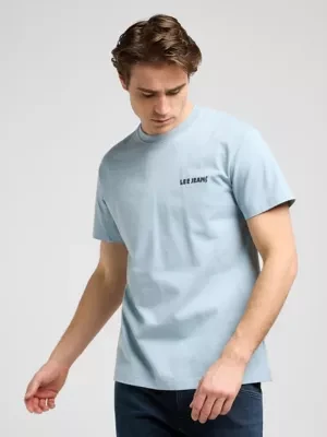 Lee Relaxed Short Sleeve Graphic Tee Jet Stream Blue Size