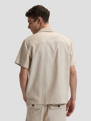 Lee Relaxed Short Sleeve Utility Camp Shirt Wheat Size