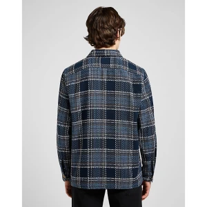 Lee Relaxed Textured 2 Pocket Shirt Mood Indigo Grey Plaid Size
