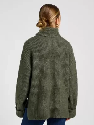 Zdjęcie produktu Lee Relaxed Wide Cuff Turtle Neck Olive Gray Size