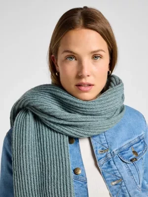 Lee Ribbed Knitted Scarf Muted Sag