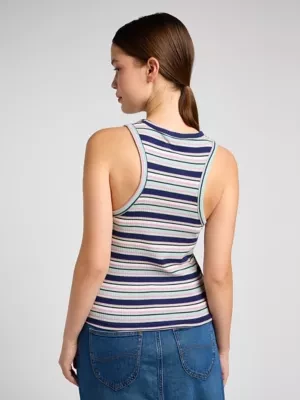 Lee Ribbed Tank Medieval Blue Size