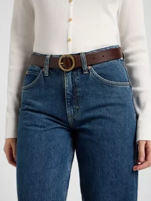 Lee Round Buckle Belt Dark Brown Size
