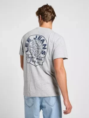 Lee Short Sleeve Relaxed Tee Grey Mele Size