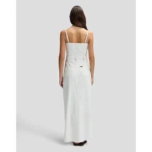 Lee Slim Maxi Denim Dress Powder White Size