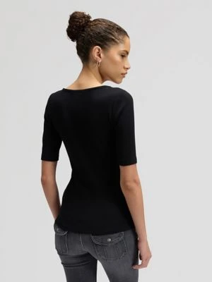 Lee Slim Short Sleeve Squared Neck Tee Black Size