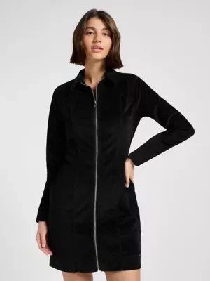 Lee Slim Zip Front Dress Black Size