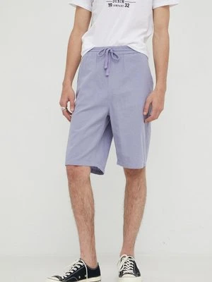 Lee szorty z domieszką lnu RELAXED DRAWSTRING S MISTY LILAC męskie kolor fioletowy