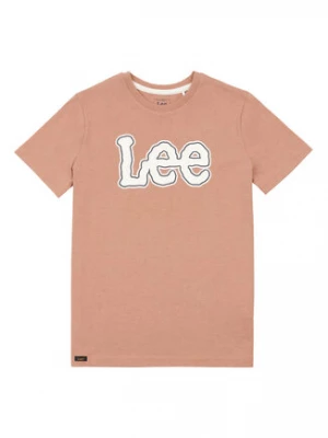 Lee T-Shirt Large Puff Print LEE0138 Brązowy Regular Fit