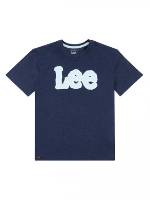 Lee T-Shirt Large Puff Print LEE0138 Granatowy Regular Fit